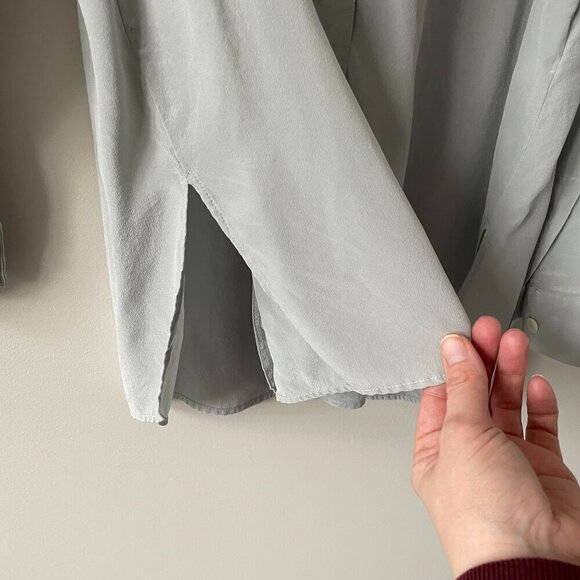 Vintage Ann Wayburn Long Sleeve Side Slit Casual Button Down Shirt Gray Small - Picture 6 of 8